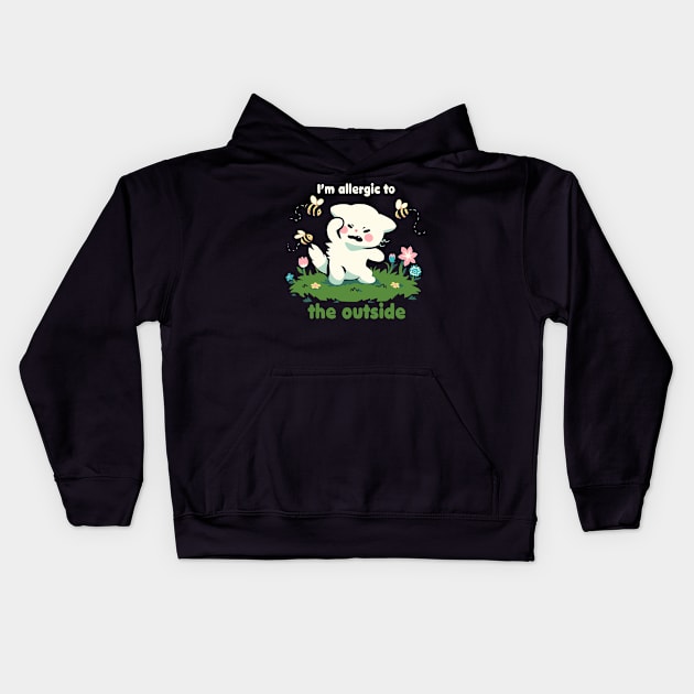 Allergic to the Outside Kids Hoodie by TechraNova